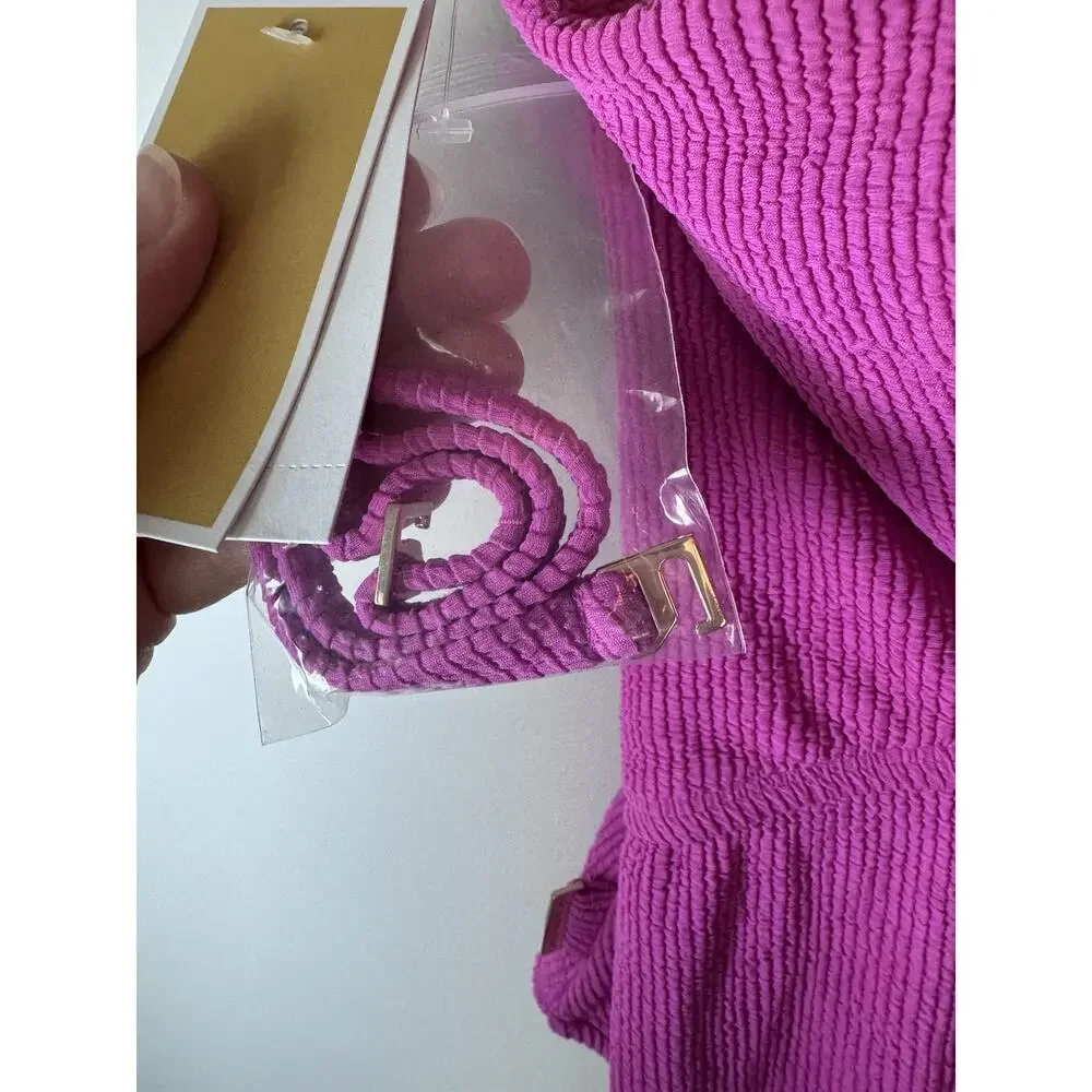 Michael Kors Pink One Piece Swimsuit Sz 6 Cut Out Monokini One Shoulder Swim NWT